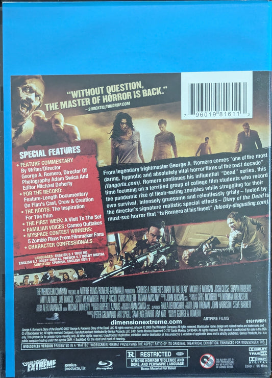 Diary of the Dead George A. Romero blockbuster exclusive rental horror zombie movie blu-ray