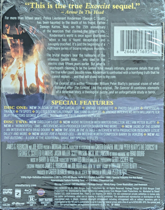 The Exorcist III George C Scott Horror Thriller Movie Blu-Ray