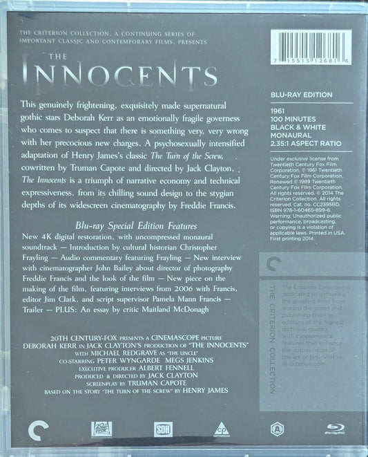 The Innocents Jack Clayton Horror Drama Movie Blu-Ray