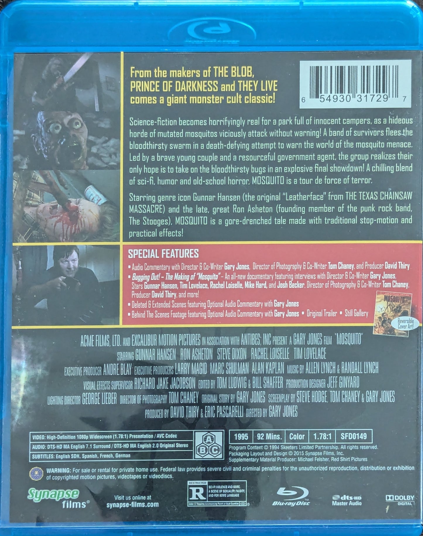 Mosquito Gunnar Hansen Sci-Fi Horror Monster Movie Blu-Ray