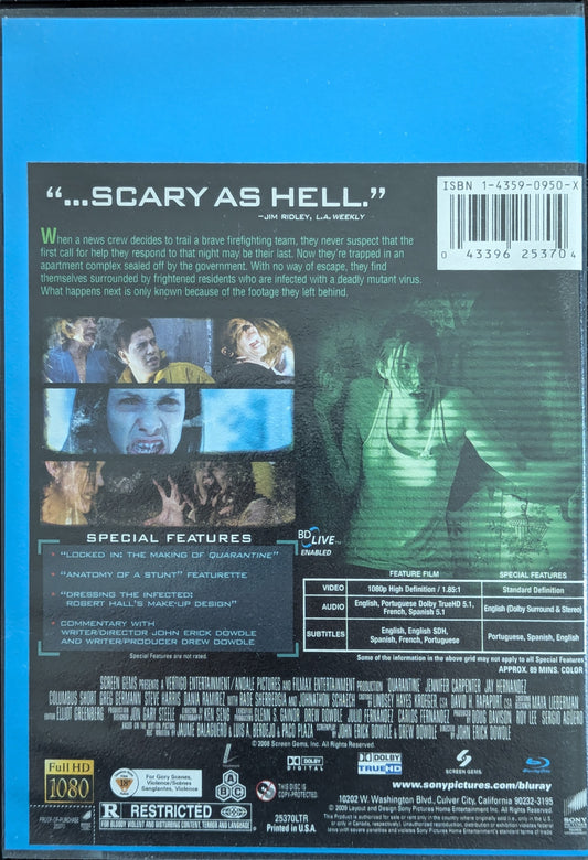 Quarantine Jennifer Carpenter Found Footage Blockbuster rental horror movie blu-ray