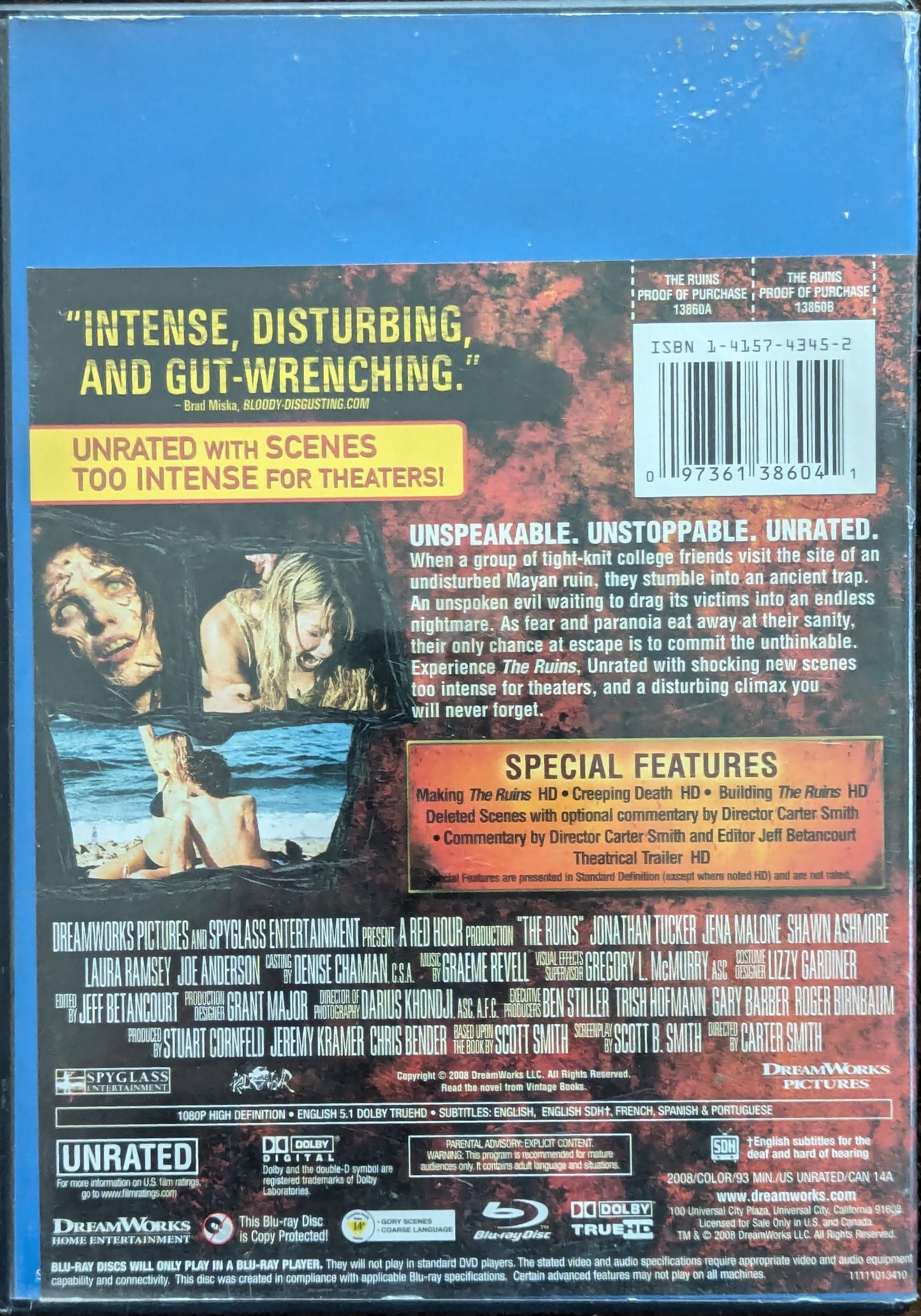 The Ruins Shawn Ashmore Hollywood Video Rental horror thriller movie blu-ray