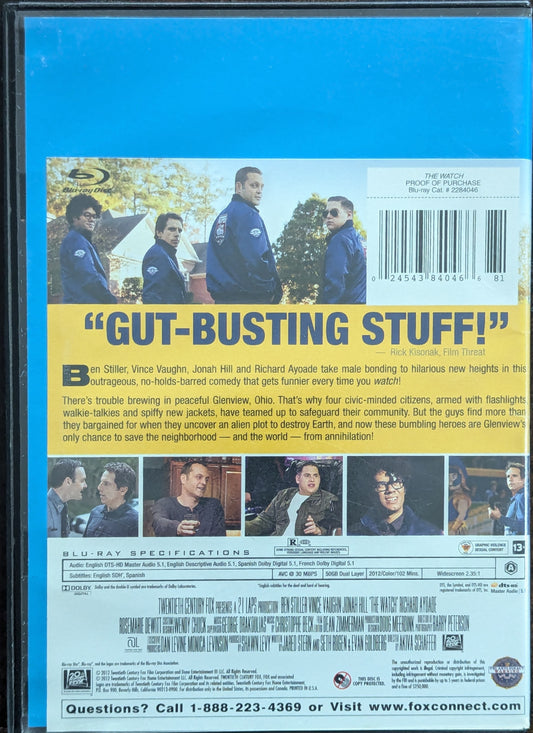 The Watch Ben Stiller Vince Vaughn blockbuster rental comedy sci-fi movie blu-ray