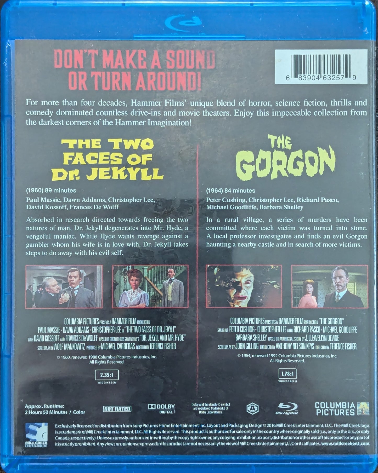 The Two Faces of Dr. Jekyll The Gorgon Hammer Films Double Feature Horror Movie Blu-Ray