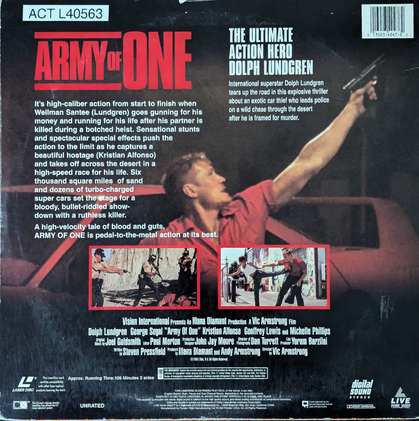 Army of One Dolph Lundgren Action Laserdisc