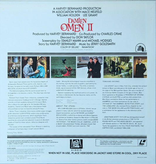 Damien: Omen 2 Horror Movie Laserdisc