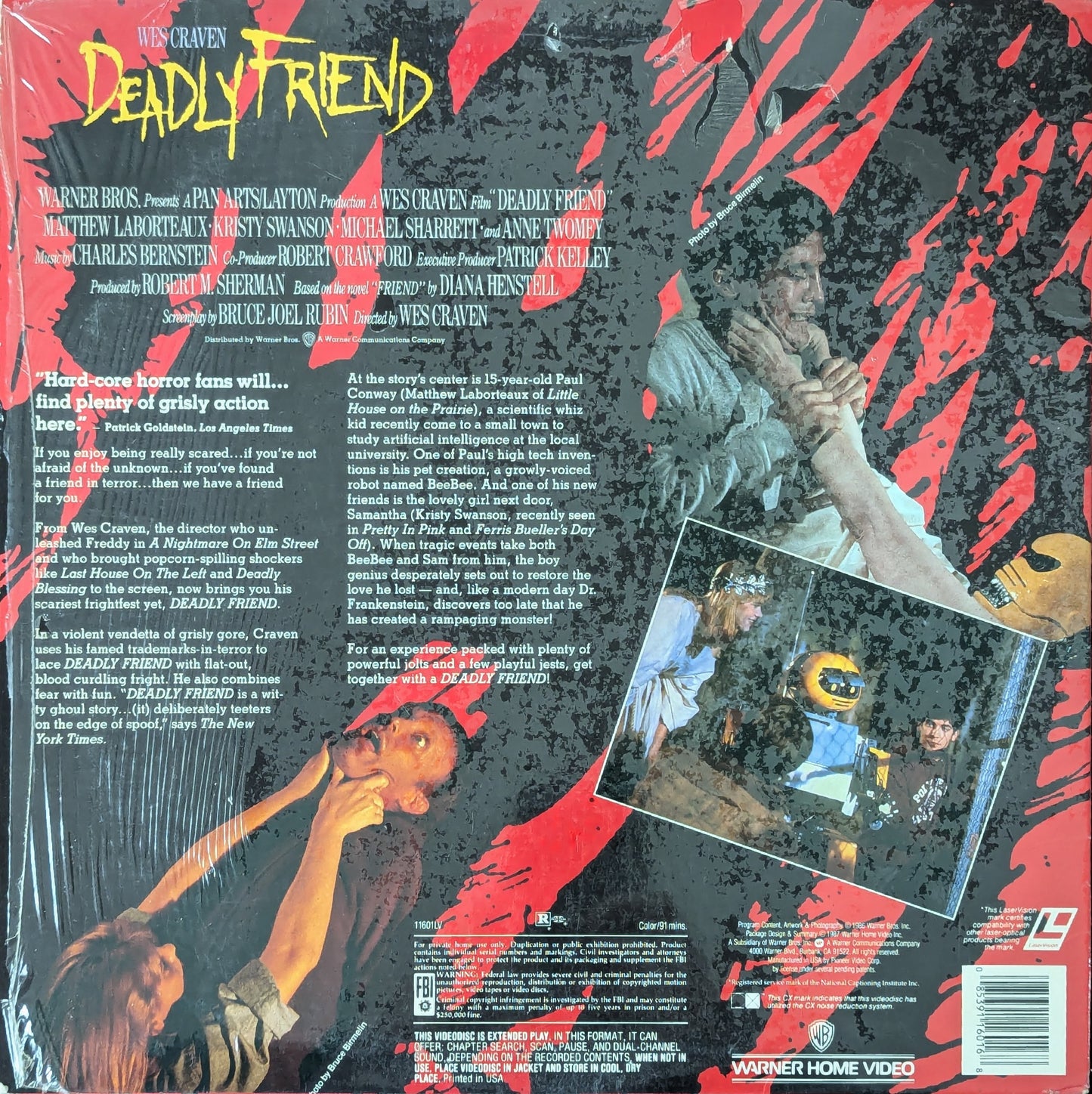 Deadly Friend Kristy Swanson Laserdisc