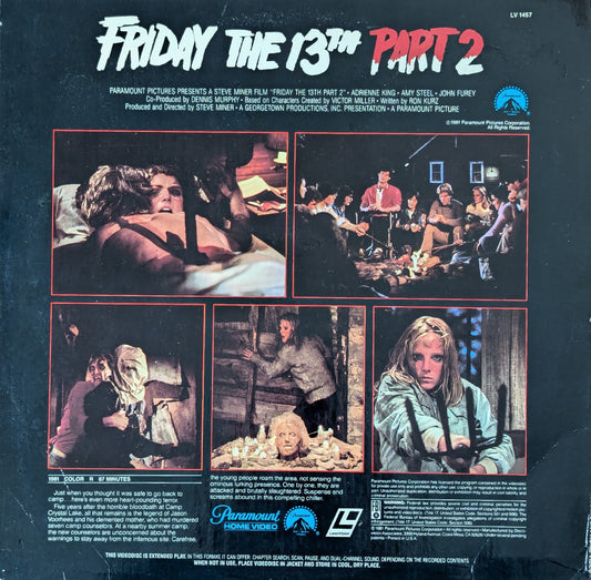 Friday the 13th Part 2 Jason Voorhees Horror Slasher Movie Laserdisc