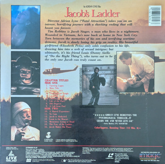 Jacob's Ladder Tim Robins Vietnam War Horror Thriller Movie Laserdisc