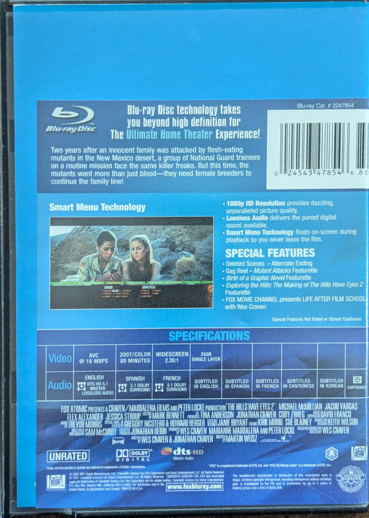 The Hills Have Eyes 2 Wes Craven Blockbuster Rental horror movie blu-ray