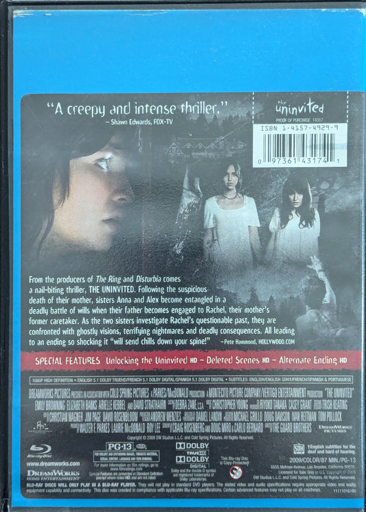 The Uninvited Elizabeth Banks Blockbuster rental horror movie blu-ray