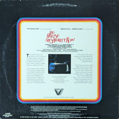 The House On Sorority Row Horror Movie Laserdisc